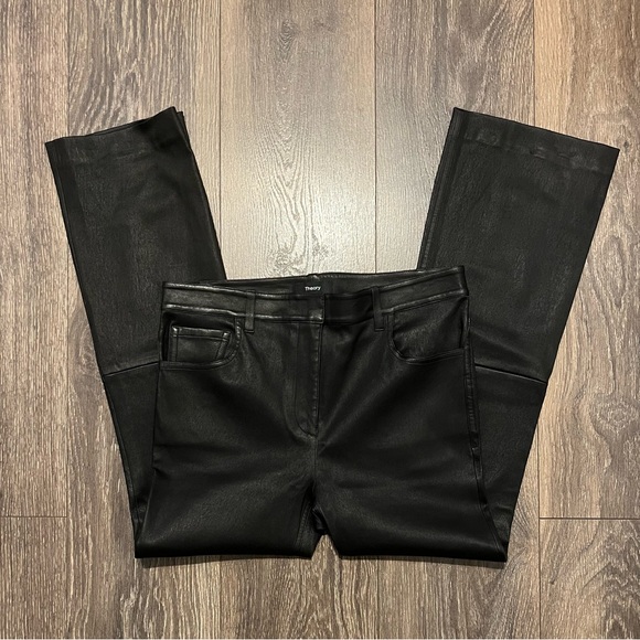 Theory black leather pants - Picture 3 of 4
